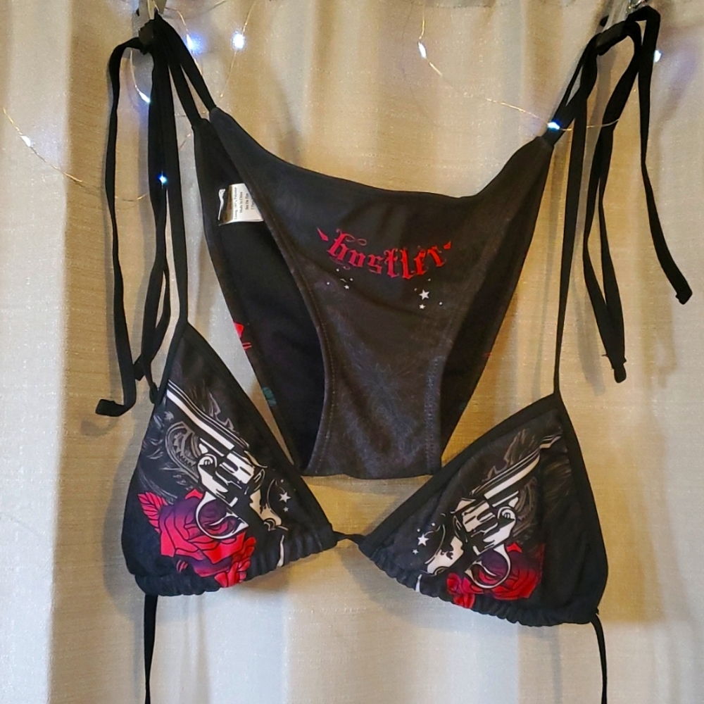 Hustler Brand "Sex on Fire" 2 piece - string bikini. Large
